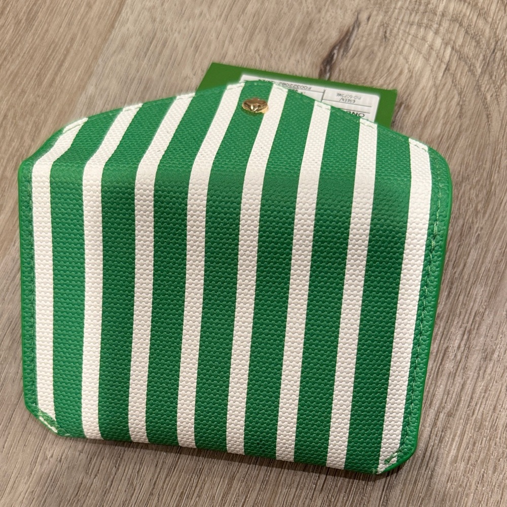 NWT Kate Spade x Target Striped Green and White Card Pouch Wallet - Picture 4 of 4